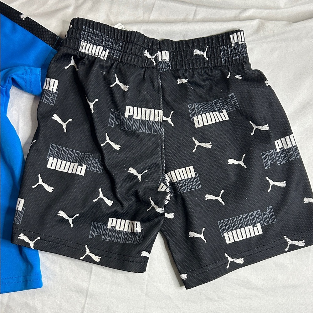 Puma Kids' Blue and Black Logo T-Shirt and Shorts Set - Picture 3 of 4